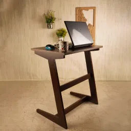 mintwud from pepperfry Cosmo Writing Table in Walnut Finish image 1