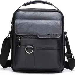 handcuffs Black Men & Women Sling Bag Mens Messenger Bag Leather Side Sling Shoulder-picture-10