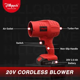 hillgrove HGCM1388M1 20V Cordless Electric Air Blower Air Hawa Machine Motor Dust Cleaner Radial Air Blower image 2