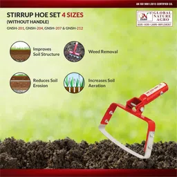 global nature agro stirrup hoe for weeding & Soil Cultivation | available in 3.5,5.5,7.5,10" size Garden Tool Kit image 4