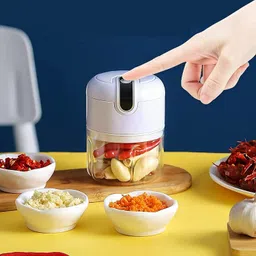 shinde crafts by wishbone Electric Mini Garlic Chopper Wireless Food Processor Portable Garlic Choppers Electric Vegetable & Fruit Chopper image 2