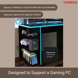madesa Gaming Computer Desk Engineered Wood Computer Desk image 3