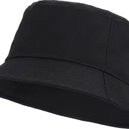 aksmit Sun Hat Plain Black Fisherman Summer Reversible Beach Hat Unisex-picture-25