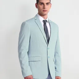 arrow Men Geometric Print Single Breasted Formal Blazer image 1