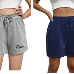 Pack of 2 Printed Women Multicolor Regular Shorts-image-26