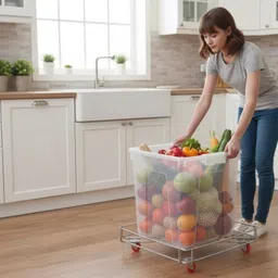 masox store Stainless Steel Kitchen Trolley image 5