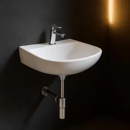 kriss kross Ceramic Wall‑Hung Wash Basin | Space‑Saving Wall‑Mounted Sink for Bathroom & Living Room | Super‑Gloss White, Single Tap Hole | Modern Compact WashBasin Table Top Basin-picture-45
