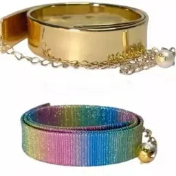 za gadgets Women Casual, Formal, Party Multicolor, Gold Metal Belt-picture-14