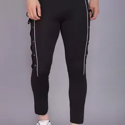 mindsart trending Men Printed Black Track Pants image 2