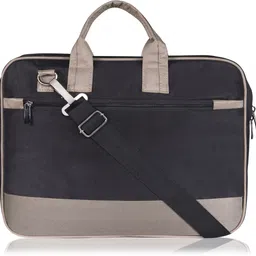 hvh world Black Color PVC Coated Fabric 10L Office Laptop Bag For Men & Women HV-BG83 Waterproof Messenger Bag image 1