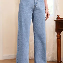 n j fashions Women Regular High Rise Blue Jeans image 3