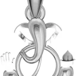 avsar Stone Ganpati Gajanan Shape Pendant GOD2WBN 14kt White Gold Pendant image 1