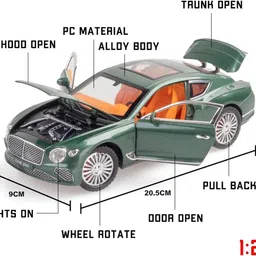 akvanar 1:24 Metal car toy Light & Sound Pull Back Function (Multicolor pc 1) image 2