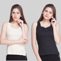 dollar missy Women Black, Beige Camisole image 1