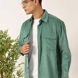 mast & harbour Men Regular Fit Solid Casual Shirt image 4