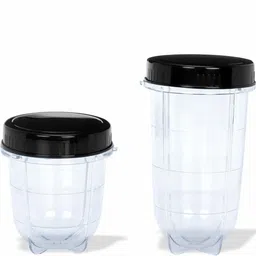 masterclass sanyo Juicer jar and Bullet Jar Combo ABS Plastic Set of 2 Bullet Jars (530ml and 350ml) Plus 1 Juicer Jar 1500ml, Black Mixer Juicer Jar image 5