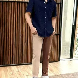 mumin Men Regular Fit Self Design Spread Collar Casual Shirt image 3