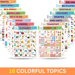 shini lifestyle Spiral Learning Chart for Kids | ABC, Numbers, Animals & More image 3