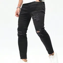 creatywitty Men Slim Mid Rise Black Jeans-picture-22