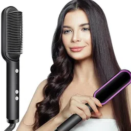 chg FH909 Hair Straightener Brush, Built with Hair Straightening Iron Comb Blackr28-picture-21