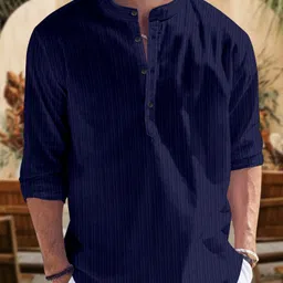 nofilter Men Solid Silk Blend Straight Kurta-picture-23