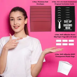 aanyacentric 5.8x8.3inch Will You be My Groomsman Invites with Envelopes Invitation Card image 2