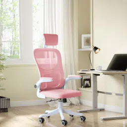 Flexo Ergonomic Chair With Headrest In Pink Colour-image-87