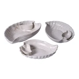 Stoneware Serving Platter In White Set Of 3 By Unravel India image 2