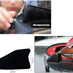 wolkomhome High performance Shark Fin Antenna Black color Car FM Radio Signal Aerials for Tata Sumo Sfin_Black_Sumo Satellite Vehicle Antenna image 2