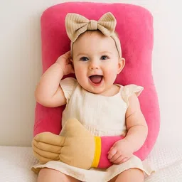 meehug Cotton, Foam Baby Pillow Pack of 1 Smiley image 1