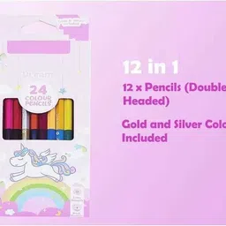 aahanshoppe UNICORN DOUBLE SIDED COLOUR PENCILS SET OF 12 PENCILS 24 COLOURS Pencil image 5