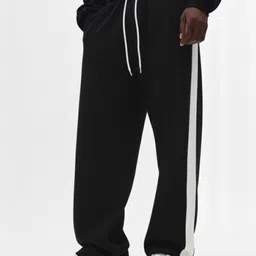 dockstreet Men Striped Black Track Pants image 3