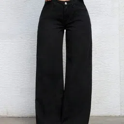 p.x.5 Women Loose Fit Mid Rise Black Jeans-picture-13