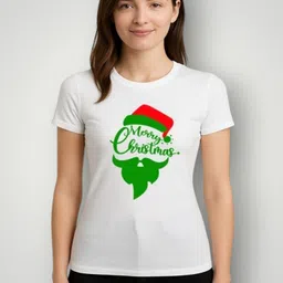 rainbowteess Women Printed Round Neck Cotton Blend White T-Shirt-picture-35