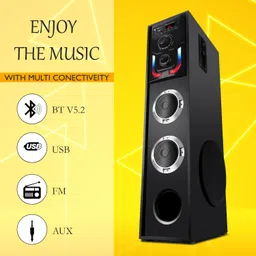 RZG High Bass Speaker With Multi-Color RGB lights 120 W Bluetooth Tower Speaker image 4