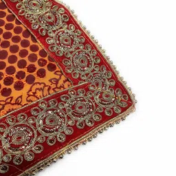 blessings via uttarakhand Chiffon Polka Print Yellow Women Dupatta image 2