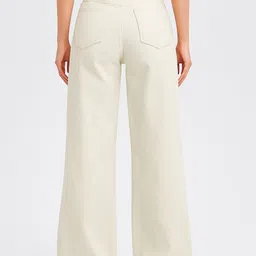 polon Women Relaxed Fit High Rise Beige Jeans image 3