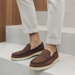 kraasa Denim Breathable Upper, Driving Slip On's Loafers For Men image 3
