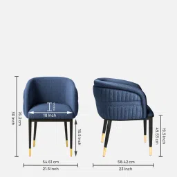 trevi furniture Bella Fabric Lounge Chair In Denim Blue Colour image 2