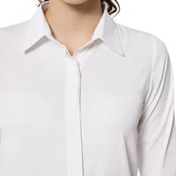 all ways you Women Regular Fit Solid Spread Collar Casual Shirt image 5