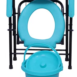 radiant traders Green Bucket Karma Commode Chair With Lid & Walking Stick Commode Chair image 5