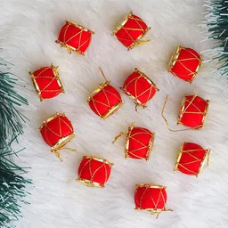 hc villa Red & Golden Drums Christmas_1 Hanging Ornaments Pack of 24 image 1