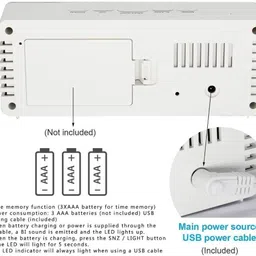 aaradhyenterprises Digital White Clock image 5