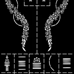 surmul Traditional Mehndi Stencil Sticker With Floral Art For Front Hand Designs-picture-40