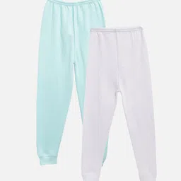 Kanvin Boys Pack Of 2 Turquoise Blue & White Striped Patterned Thermal Bottoms-picture-34