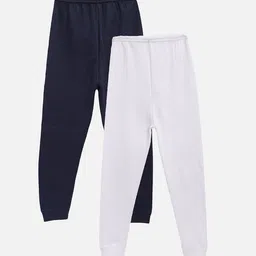 Kanvin Boys Pack Of 2 Navy Blue & White Thermal Bottoms-image-33
