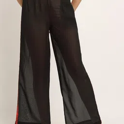 aoba EROTISSCH Women Black Solid Beach Wear Pants image 1