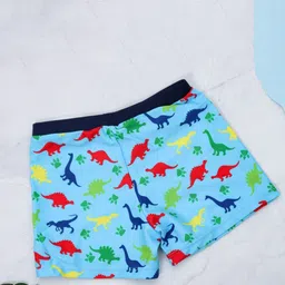 Yellow Bee Boys Blue All Over Dino Printed Swim Bottoms-image-29