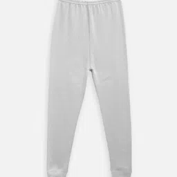 Kanvin Boys Pack Of 2 Grey & White Solid Thermal Bottoms image 2