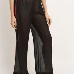 aoba EROTISSCH Women Black Solid Beach Wear Pants image 2